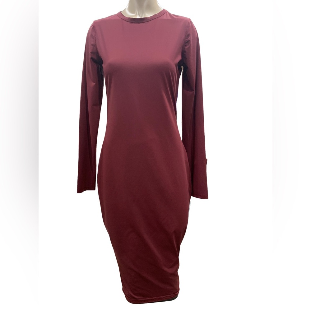 Zara Burgundy Fitted Dress